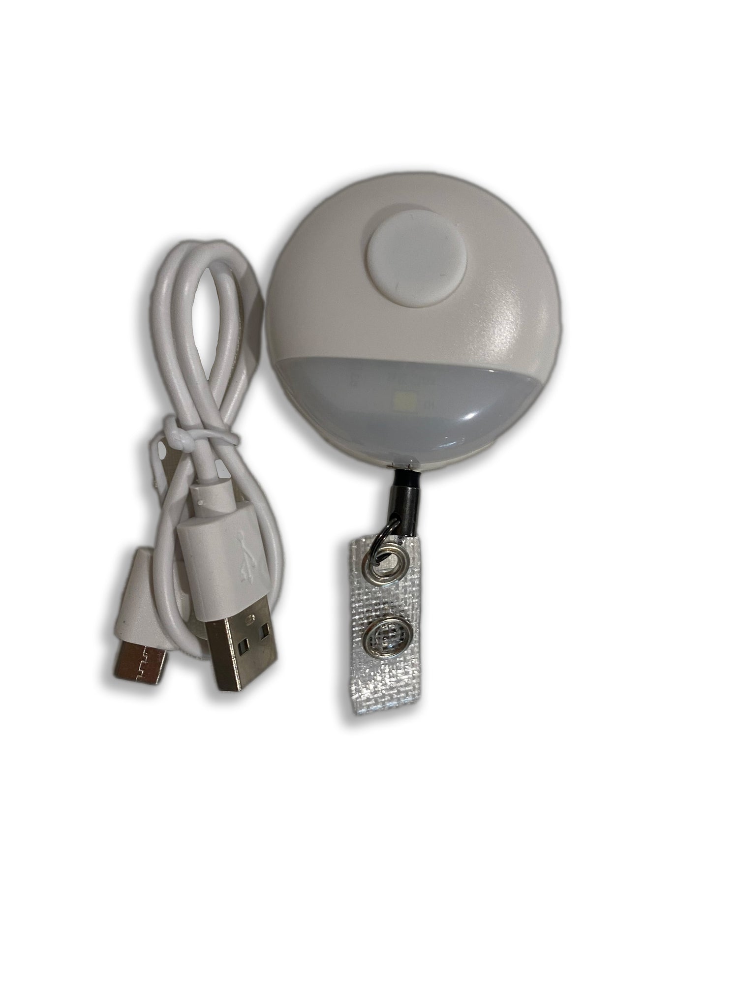 2 White Badge Reel Clip on Lights Bundle